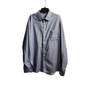 Kenneth Cole Reaction Men's Blue Striped Button-Down‎ Dress Shirt XXL